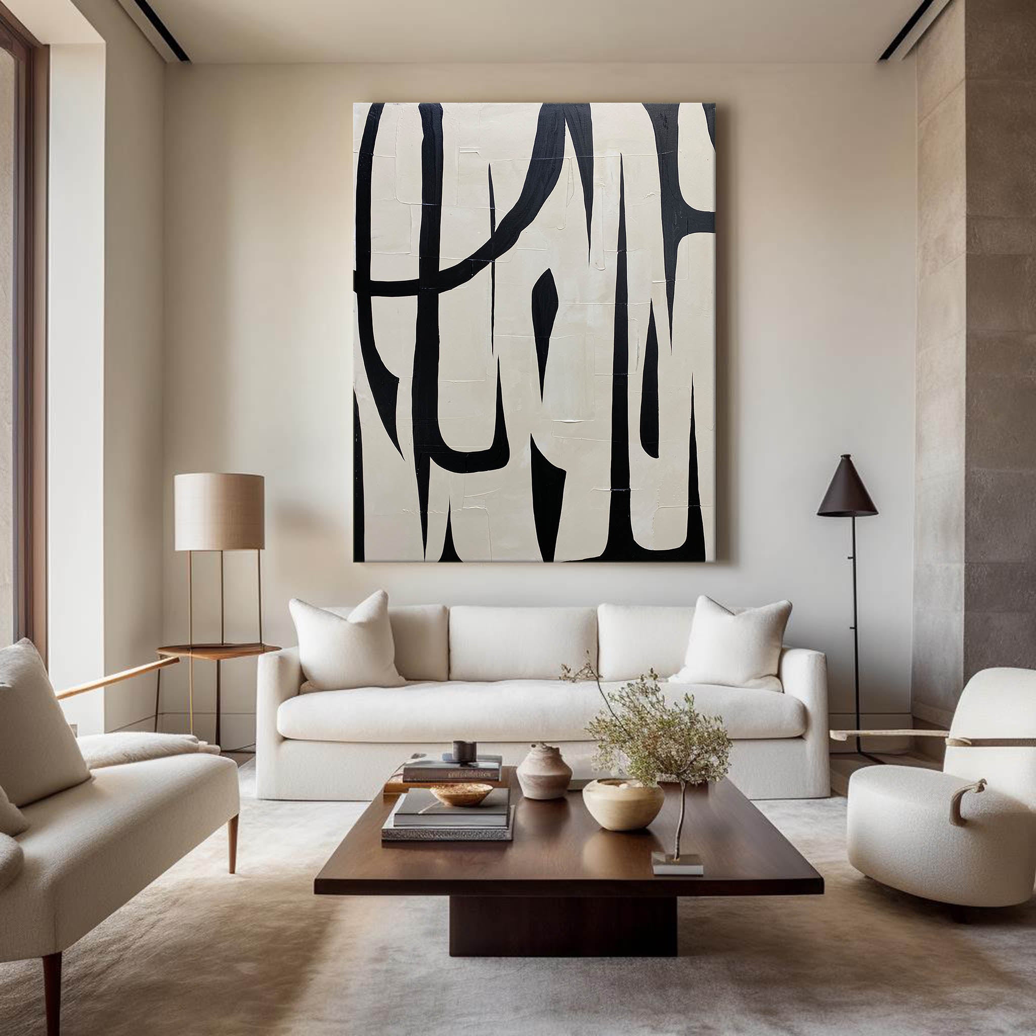 Black And White Abstract Painting
