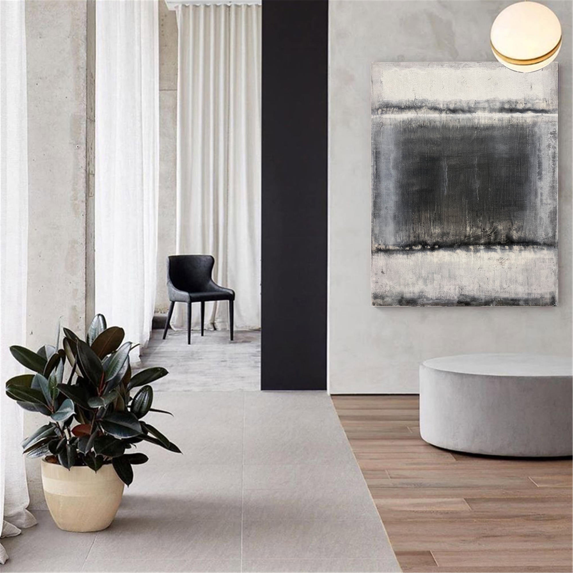Black And White Abstract Painting