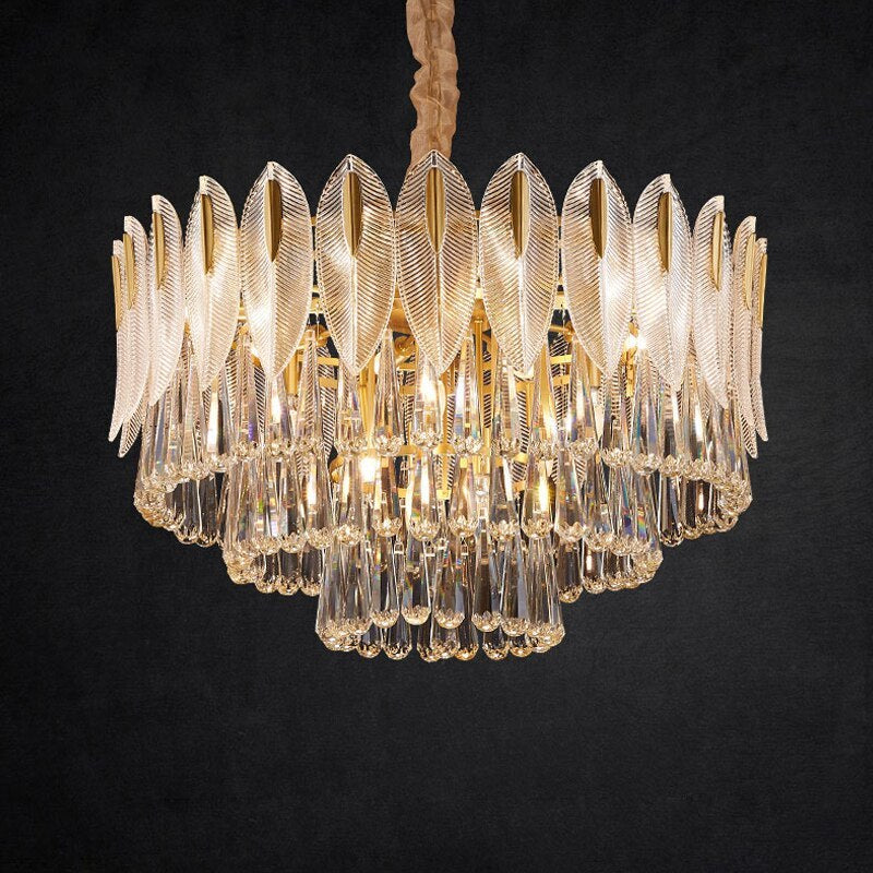 Arisha Luxury Feather Crystal Chandelier, Living Room - Neutralighting