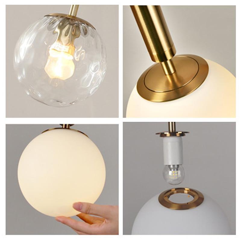 Valentina Modern Glass Ball Pendant Light, White/Clear - Neutralighting