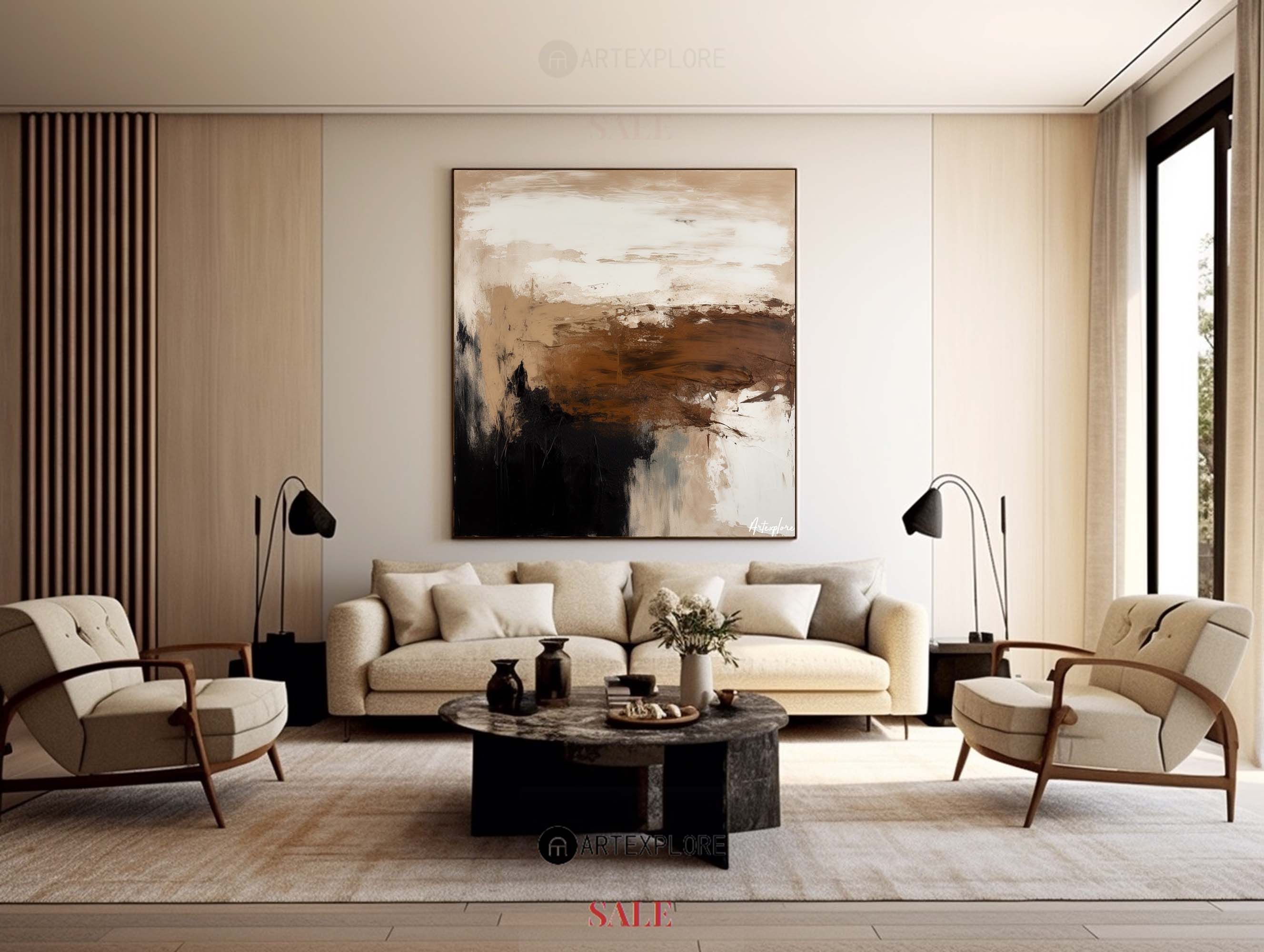 Modern Abstract Painting ABAS135 - Neutralighting