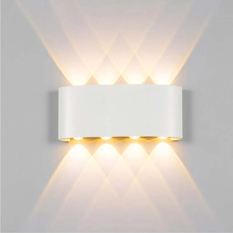 Tronix Modern Rectangular Metal Outdoor Wall Lamp, Black/White, Water-wave - Neutralighting