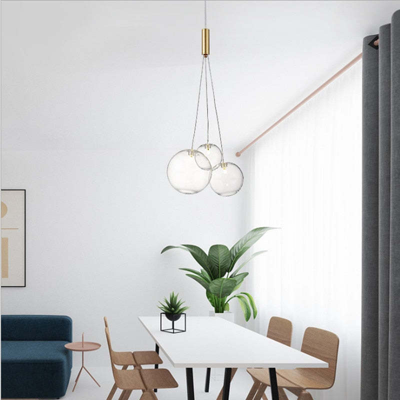 Valentina Glass Globe Bubble Pendant Light LED Stary - Neutralighting