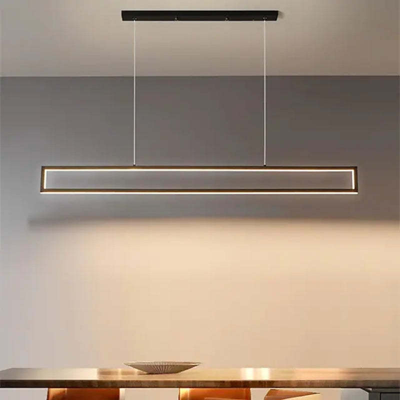 Arisha Modern Metal Vertical Rectangular Pendant Light, Black - Neutralighting