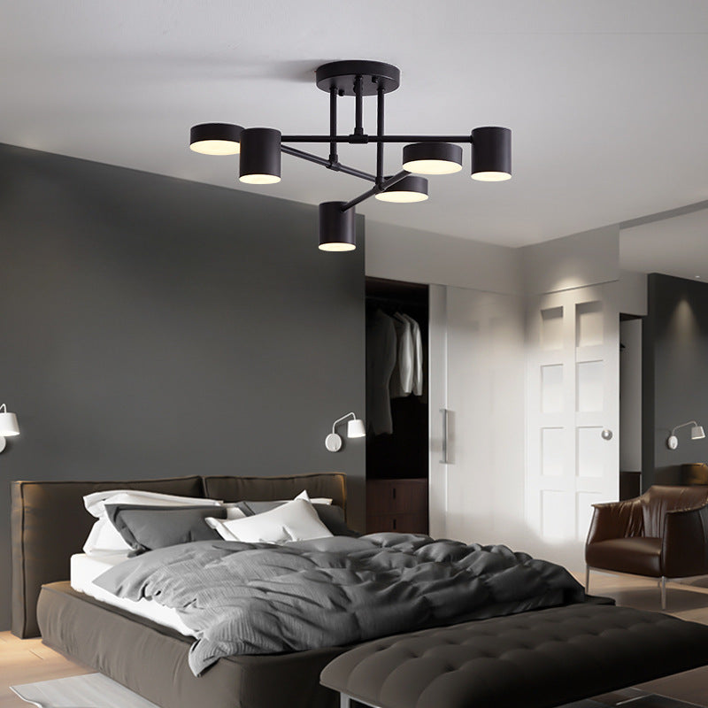 Quor LED Flush Ceiling Light, Black/White/Gold 6 Head - Neutralighting