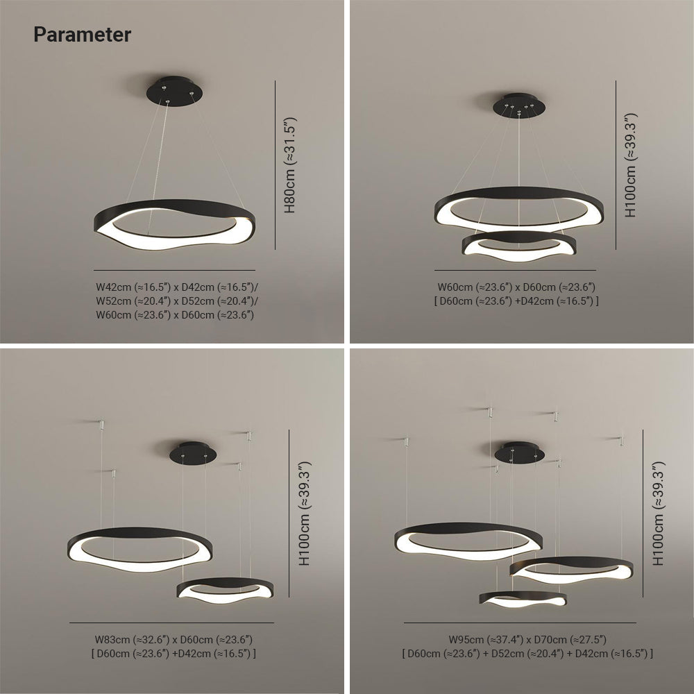 Arisha Pendant Light Rond Modern, Black/White, Dining Room - Neutralighting