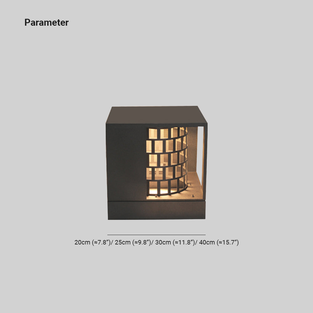 Ray Modern Pattern Metal Acrylic Outdoor Table Lamps, Black - Neutralighting