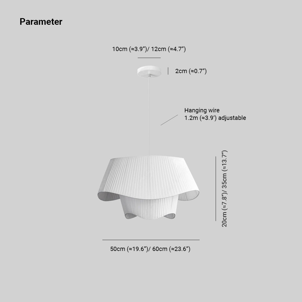 Ritta French Country Fabric/Metal Pendant Light, White - Neutralighting