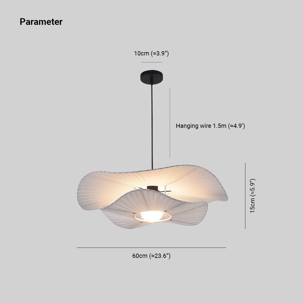 Ritta Modern Nordic Cloth/Metal Shell Pendant Light, White - Neutralighting