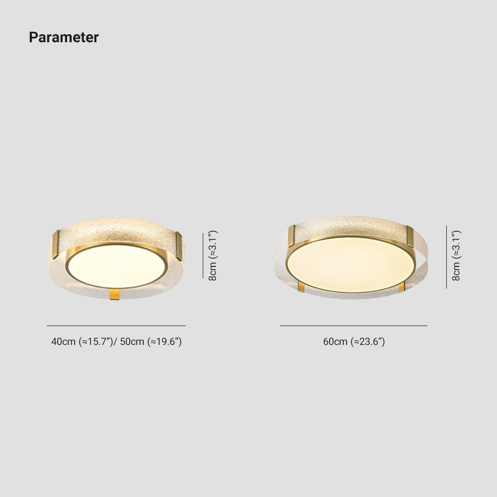 Arisha Modern Round Metal/Glass Flush Mount Ceiling Light, Gold - Neutralighting