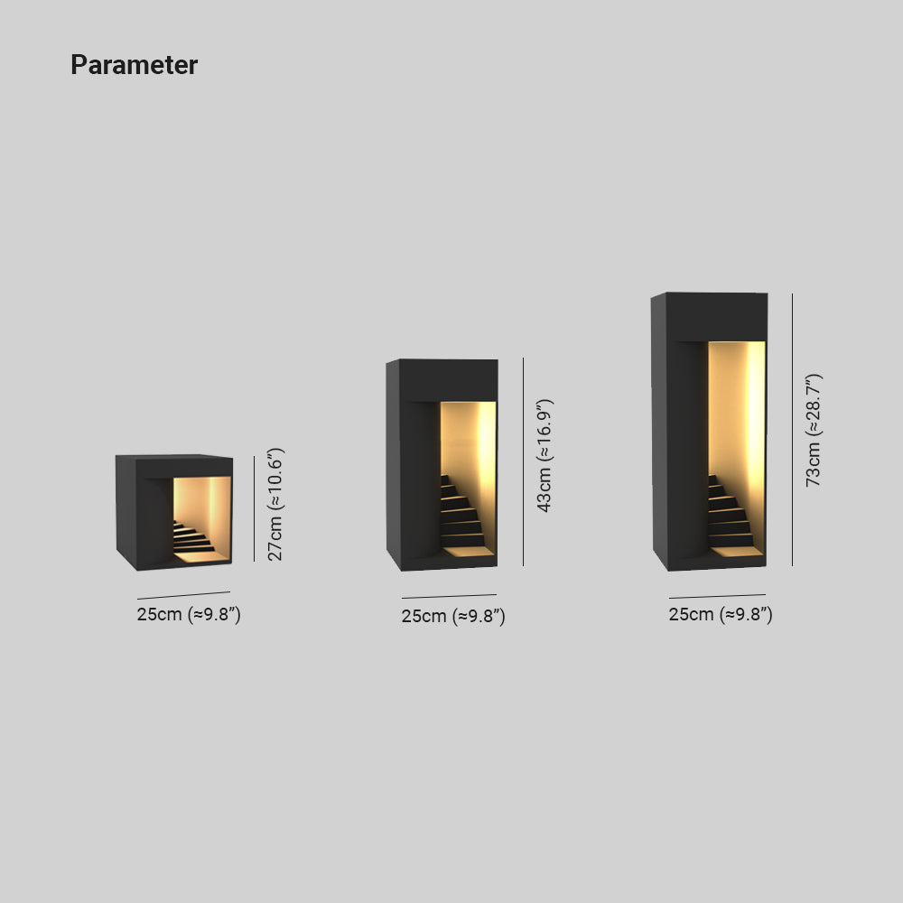 Ray Minimalist Waterproof Cuboid Rechargeable/Solar Lamp de Table, Black/White - Neutralighting