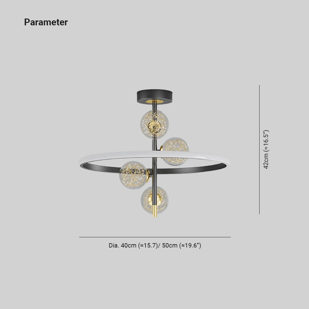 Valentina Semi-Flush Mount Ceiling Light, Gold & Black, 2 Style - Neutralighting