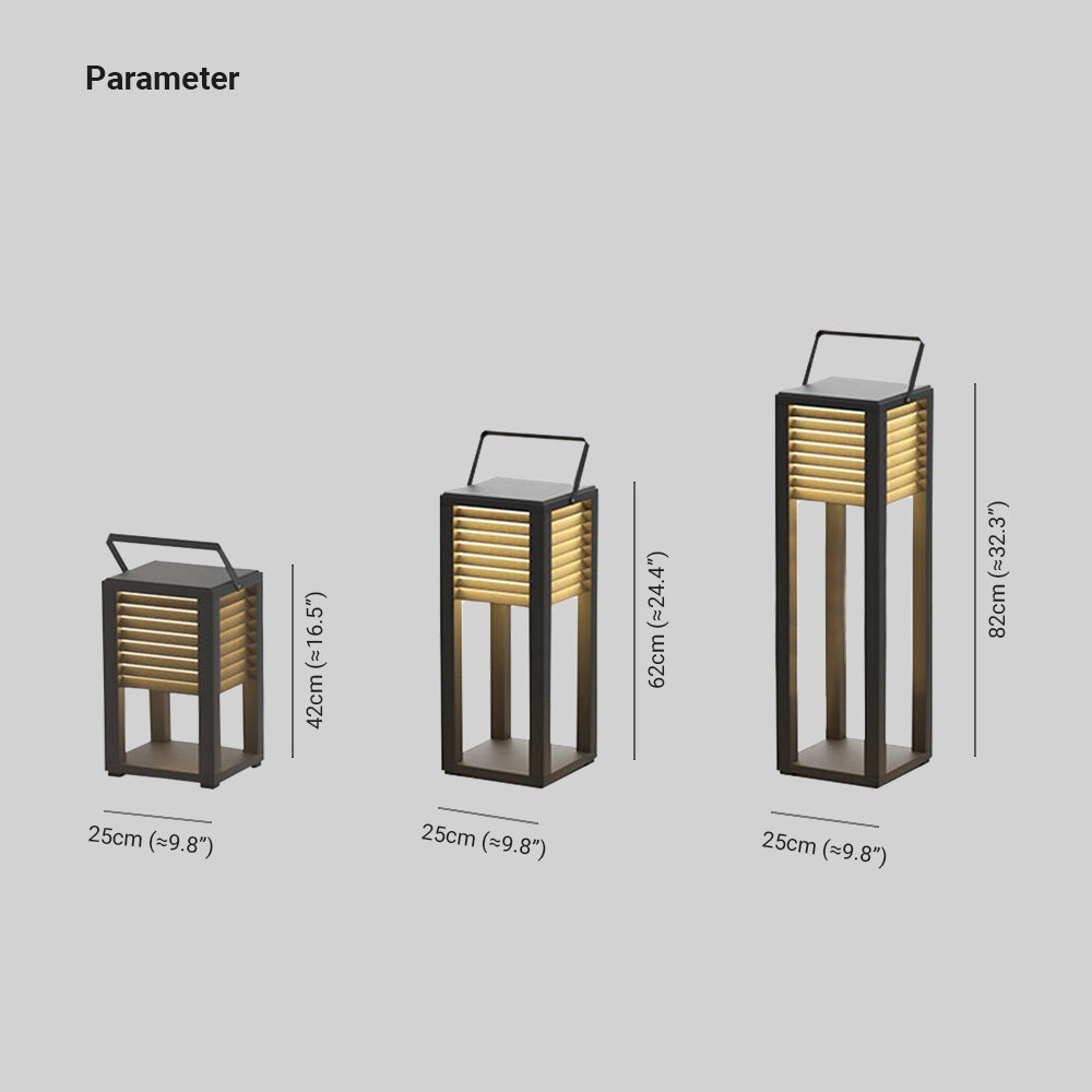 Ray Vintage Cuboid Metal Outdoor Floor Lamp, Black - Neutralighting