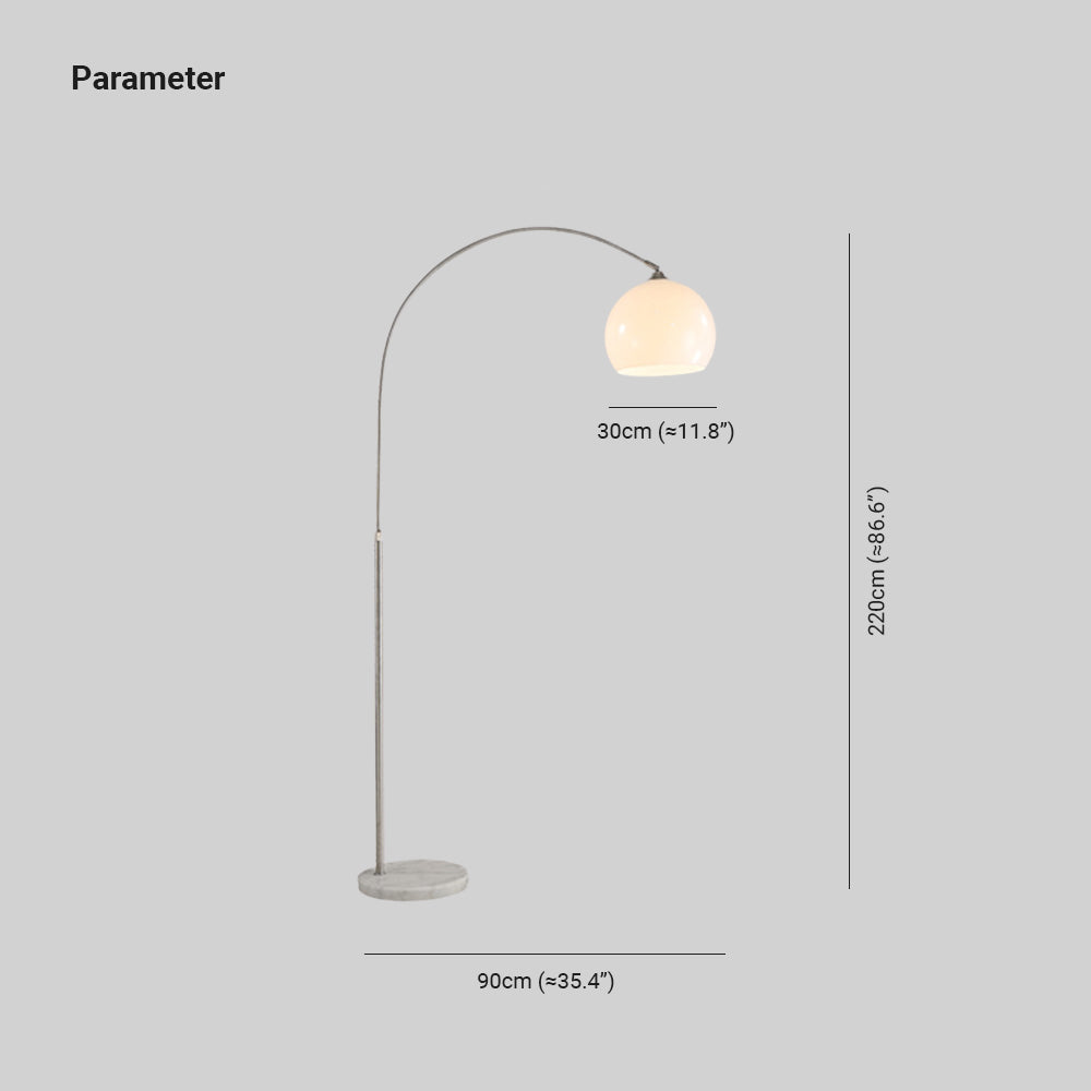 Mira Floor Arc Lamp, Tall Floor Light, Modern, Orange/ White - Neutralighting