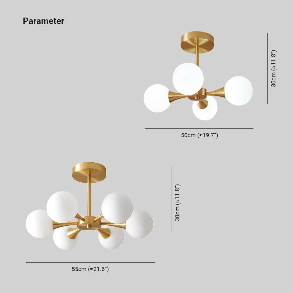 Valentina Contemporary Flush Mount Ceiling Light, Glass Bubble - Neutralighting