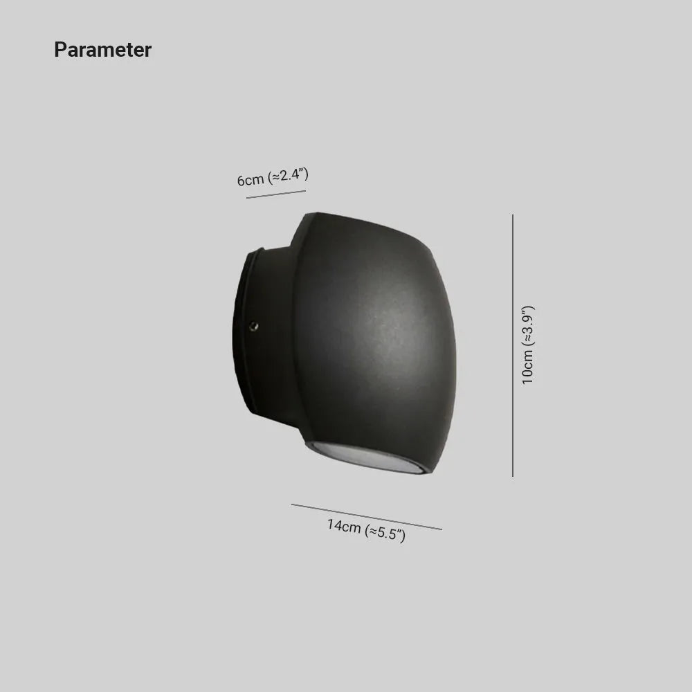 Ray Minimalist Geometric Metal Outdoor Wall Lamp, Black/Grey - Neutralighting
