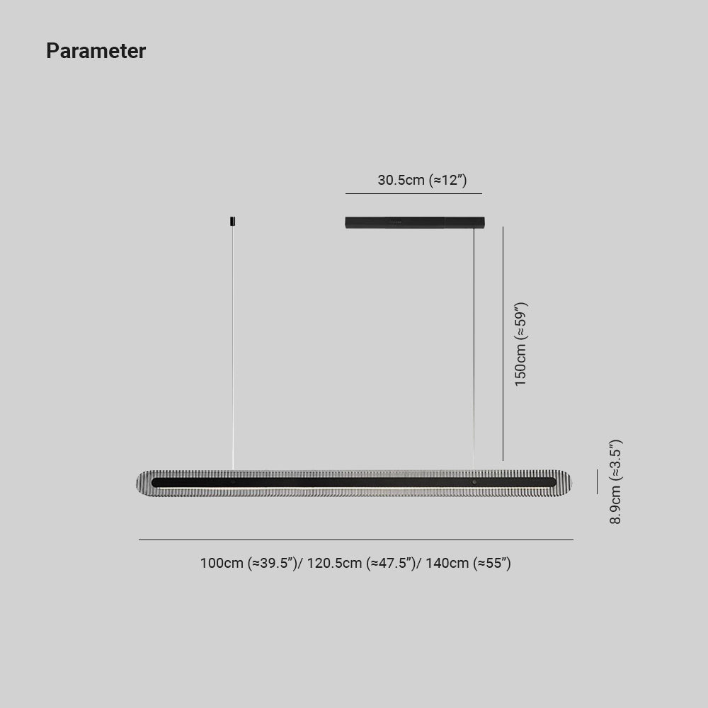 Arisha Minimalist Linear Metal/Acrylic Pendant Light, Black - Neutralighting