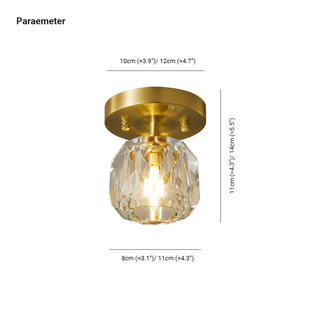 Kristy Luxury Diamond Metal/Acrylic Flush Mount Ceiling Light, Gold - Neutralighting