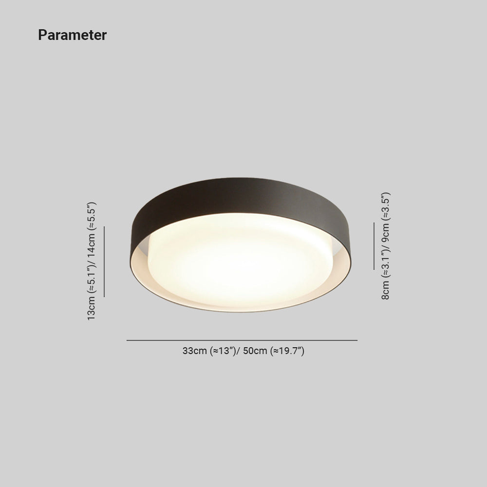 Ray Modern Round Flush Mount Ceiling Light, Metal/Acrylic, White/Black - Neutralighting