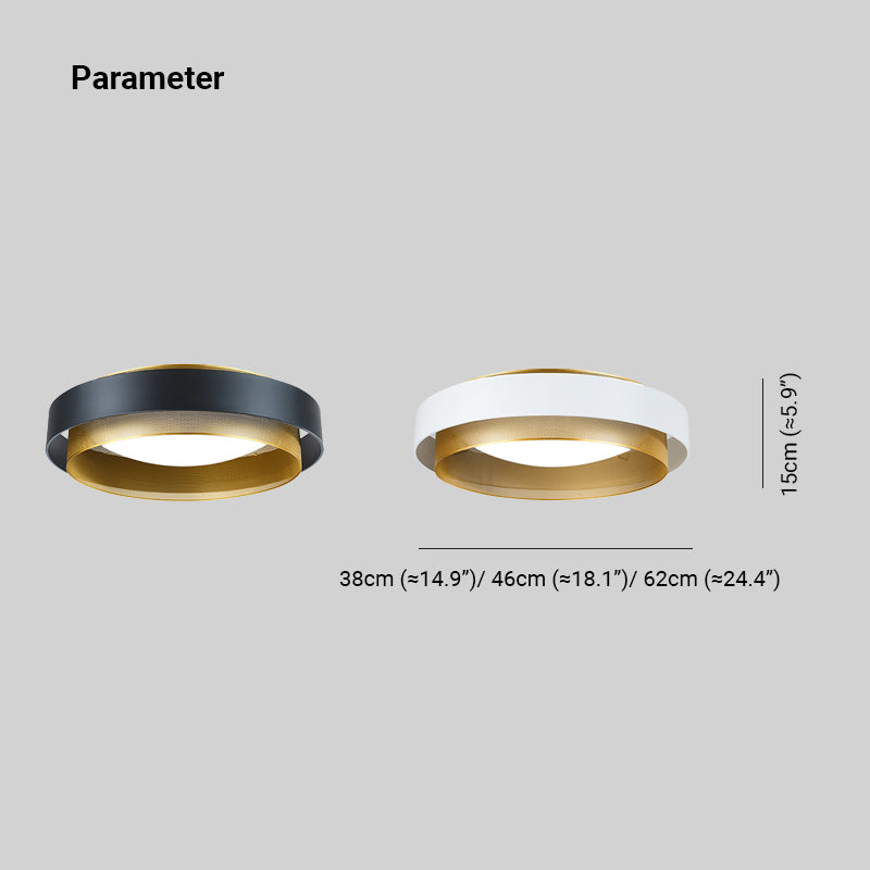 Arisha Modern Ring Metal/Acrylic Flush Mount Ceiling Light, White/Black - Neutralighting