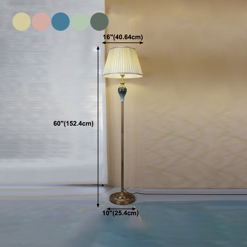 Eryn Antique Floor Lamp, Multi Colors, Metal/Fabric, Bedroom - Neutralighting
