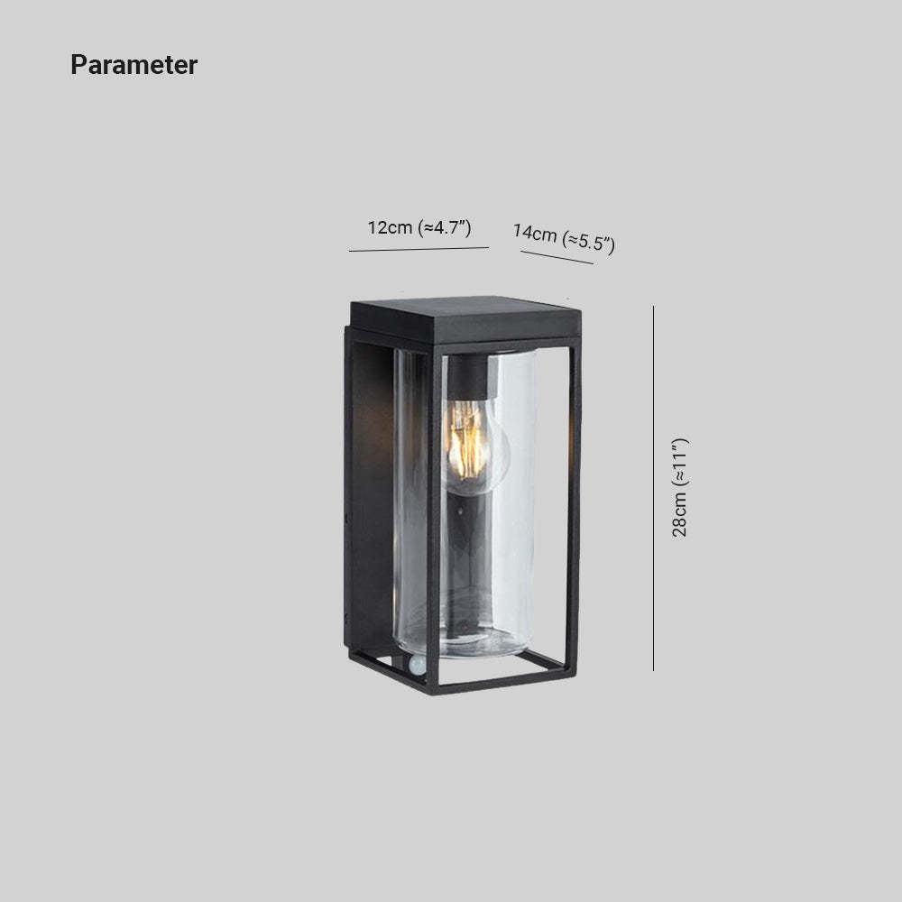 Ray Modern Rectangular Solar Waterproof Glass Outdoor Wall Lamp - Neutralighting