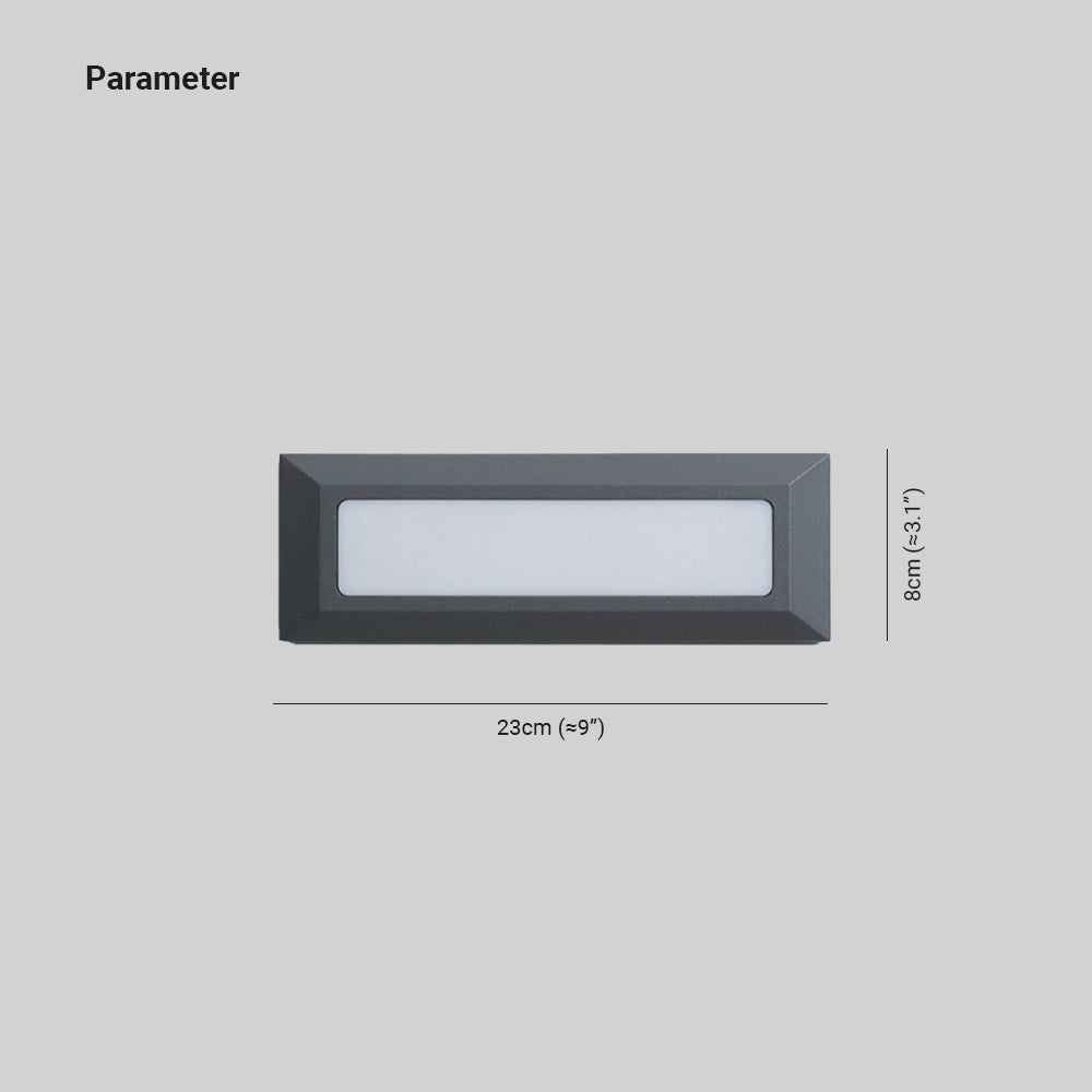 Ray Modern Metal Rectangular Outdoor Deck/Step Light, Black - Neutralighting
