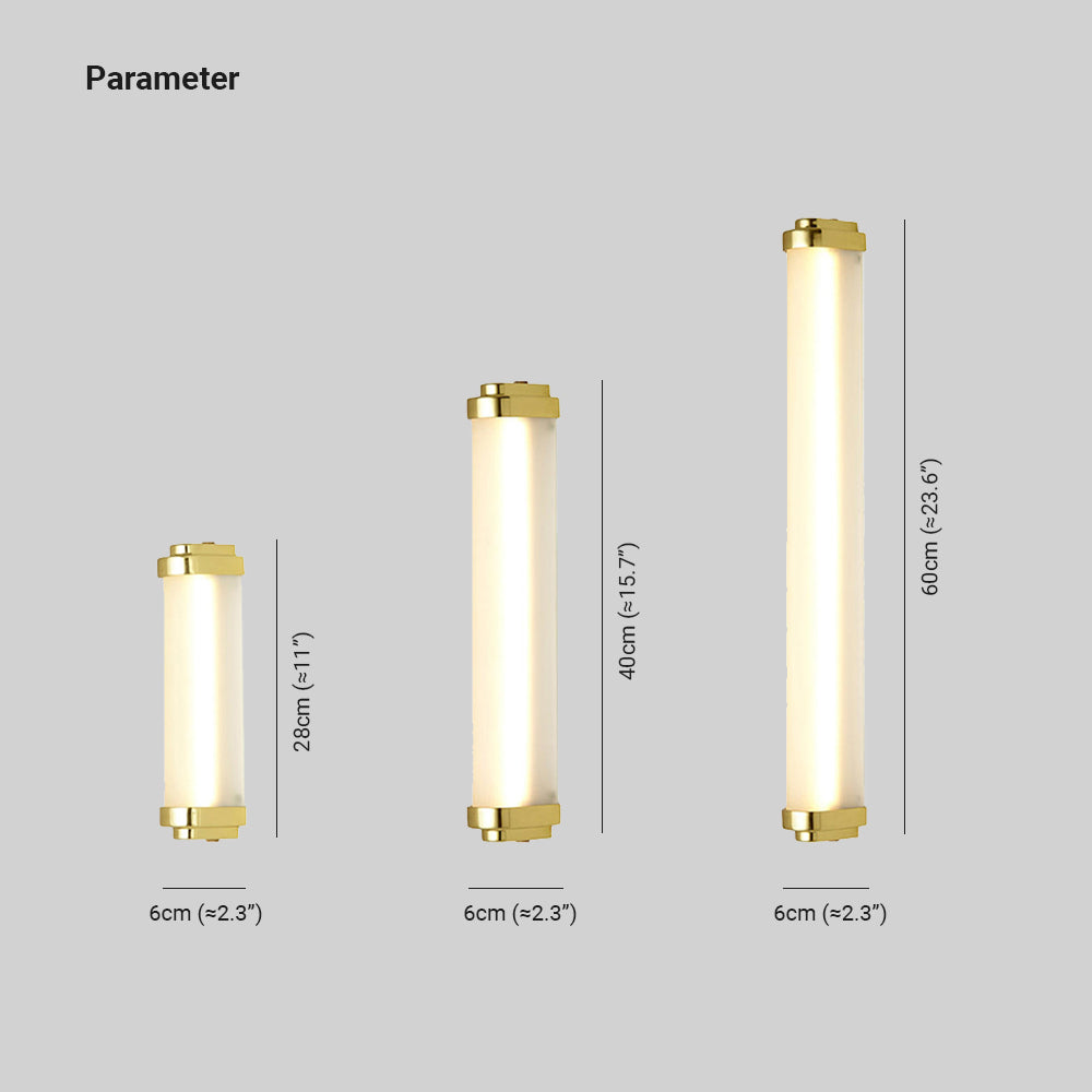 Ray Minimalist Cylindrical Metal Outdoor Wall Lamp, Black/Gold/Silver - Neutralighting