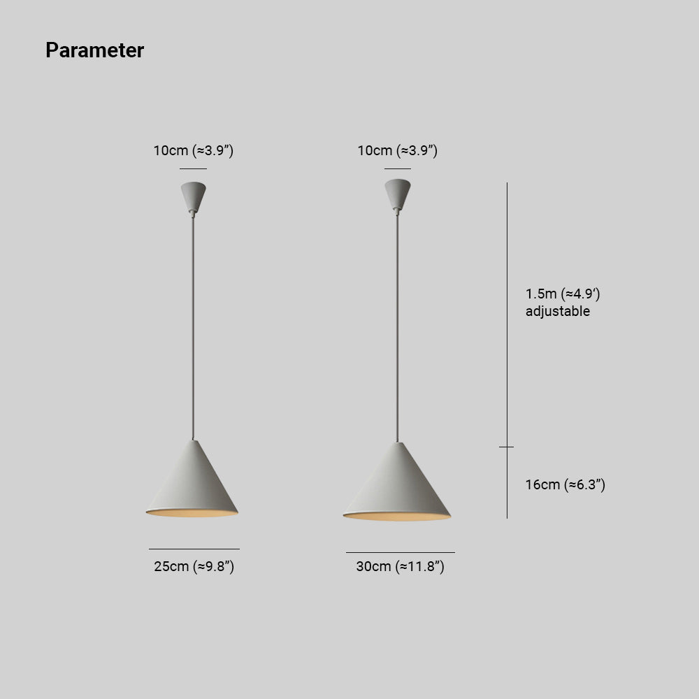 Arisha Minimalist Cone Metal Pendant Light, Grey - Neutralighting
