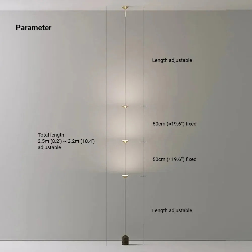Arisha Full-Length Minimalist Linear Floor Lamp, 3 Bulbs - Neutralighting