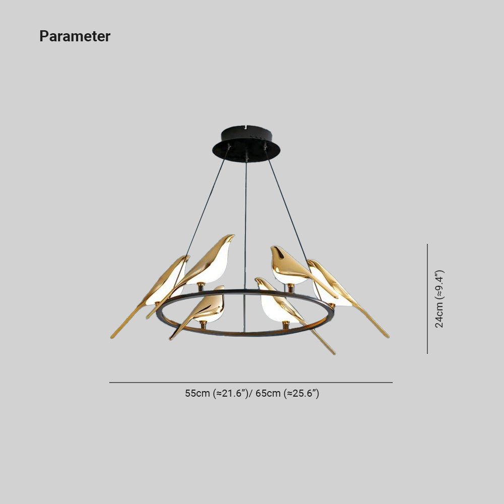 Arisha Modern Bird Pendant Light, Gold & Black, 2 Style - Neutralighting