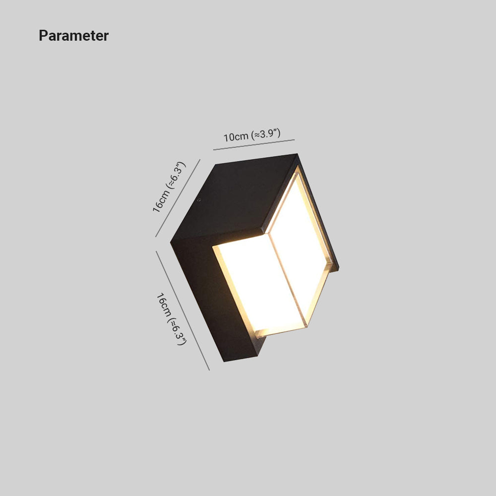 Ray Modern Square Metal Outdoor Wall Lamp Black White - Neutralighting