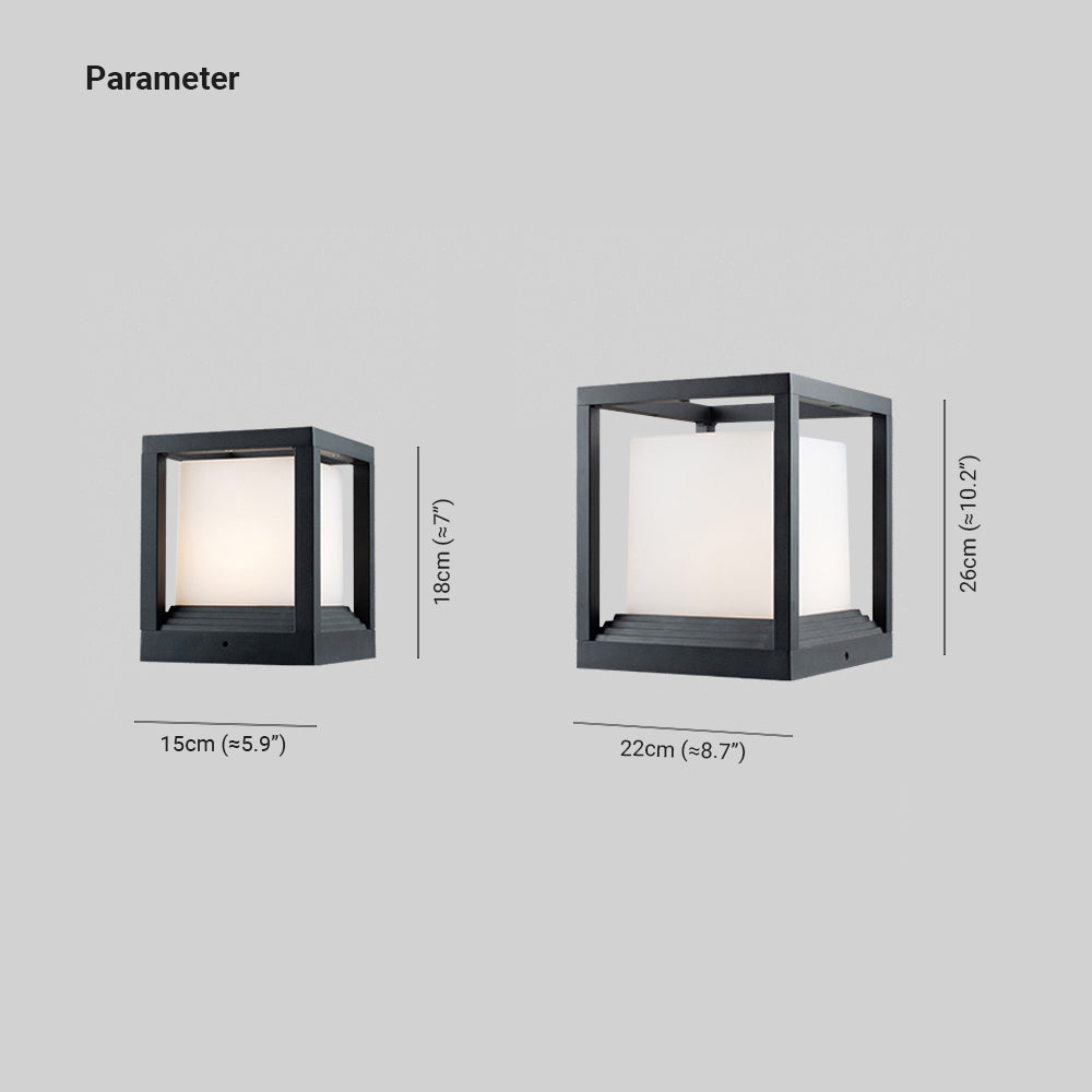 Ray Modern Rectangular Metal Outdoor Lamps, Black - Neutralighting
