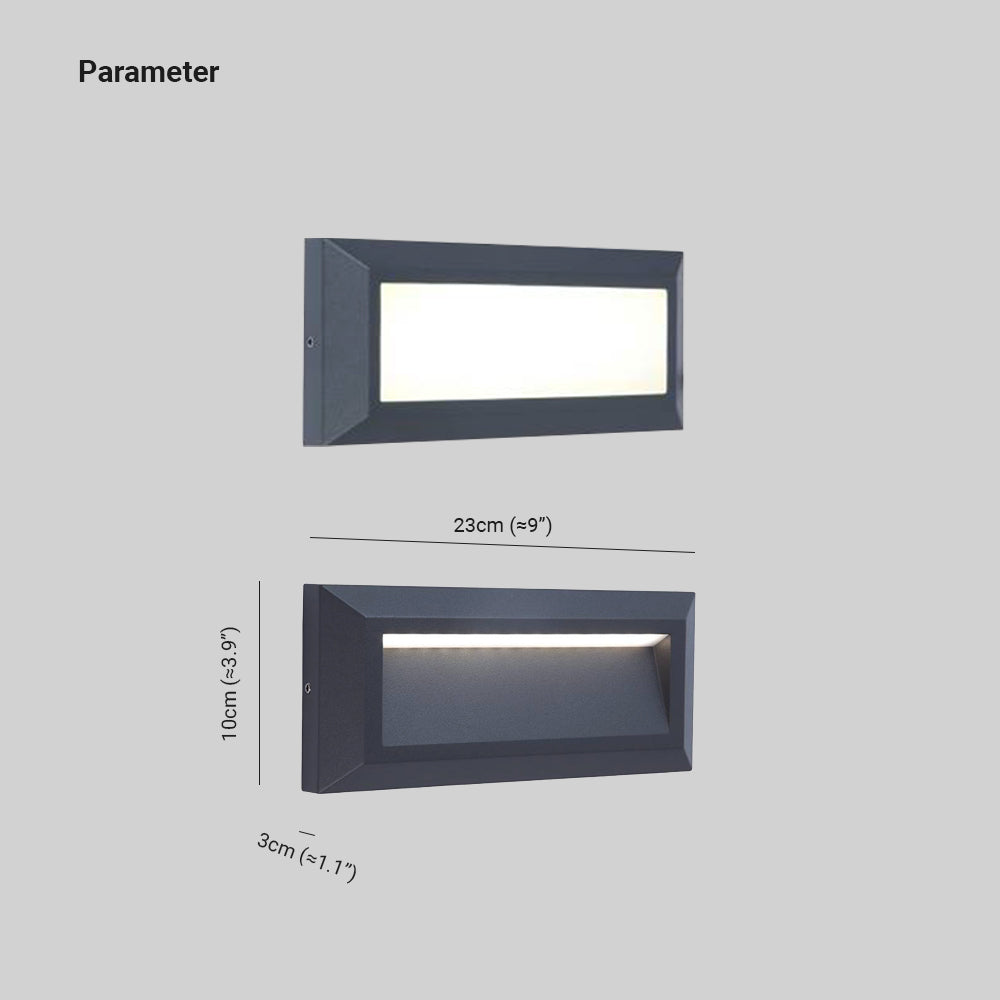 Ray Modern Metal Rectangular Outdoor Deck/Step Light, Black - Neutralighting