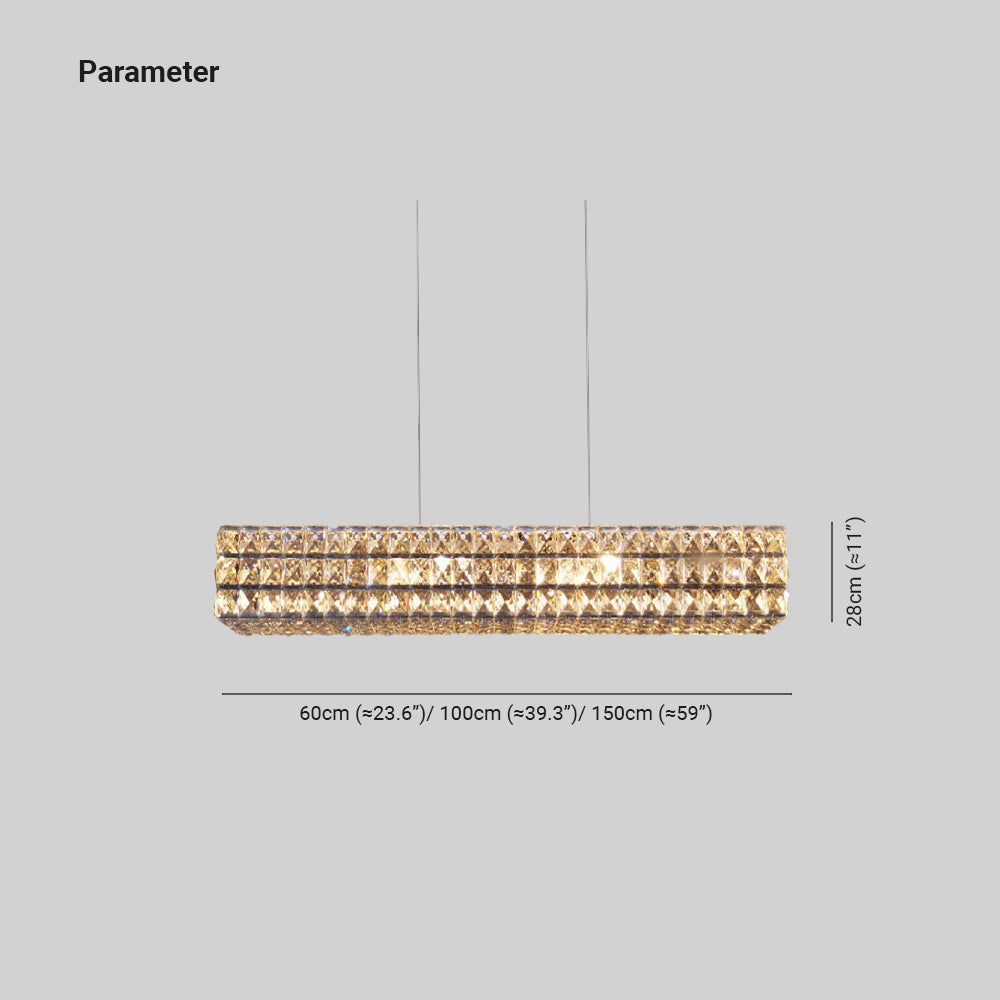 Kristy Rectangular Luxury Crystal Chandelier, 2 Colour - Neutralighting