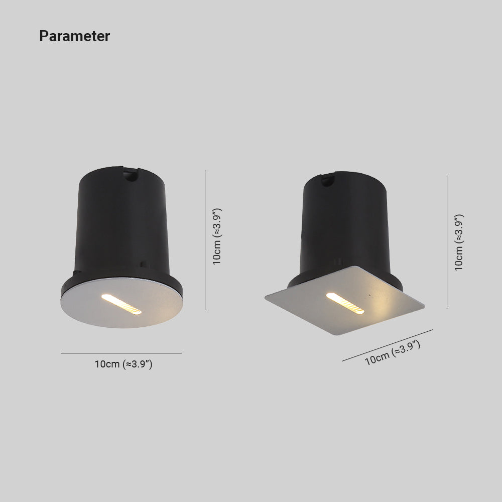 Ray Modern Metal Square/Circular Outdoor Deck/Step Light, Black - Neutralighting