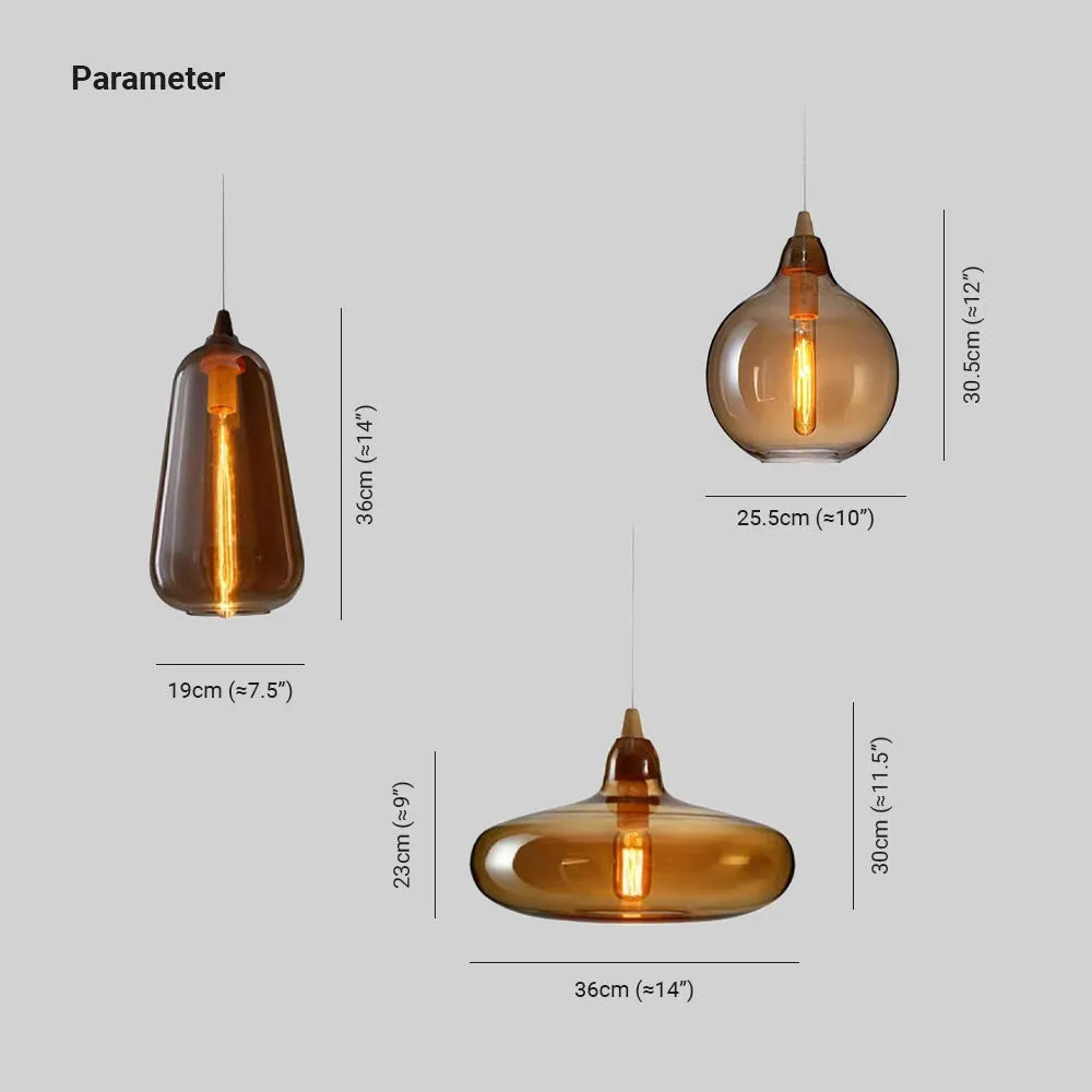 June Amber Glass Pendant Light - Neutralighting