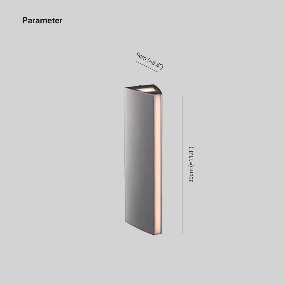 Ray Modern Triangular Prism Metal Outdoor Wall Lamp, Black/Silver - Neutralighting
