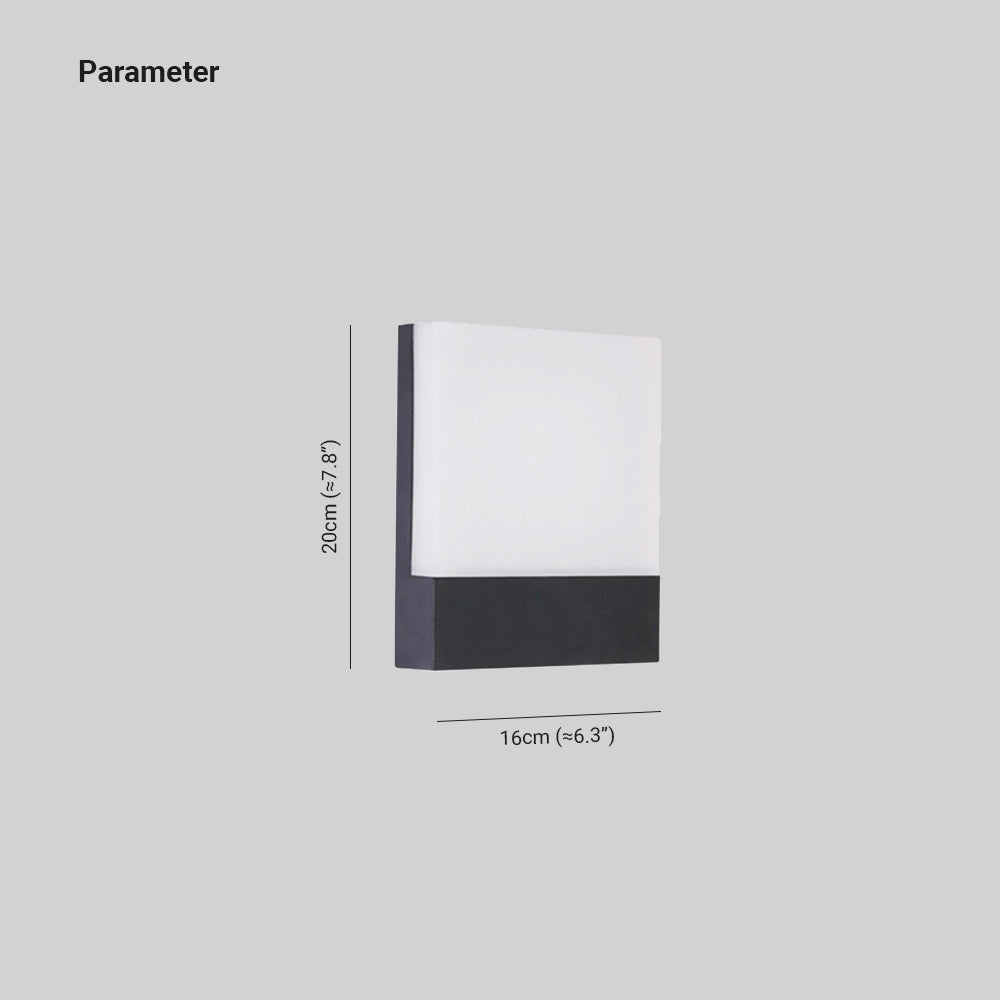 Ray Modern Sensor Rectangular Metal Outdoor Wall Lamp, Black/White - Neutralighting