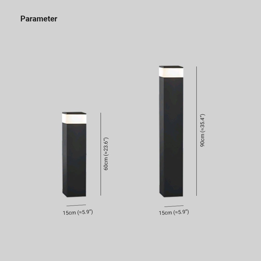 Ray Modern Metal Rectangular Outdoor Path Light, Black - Neutralighting