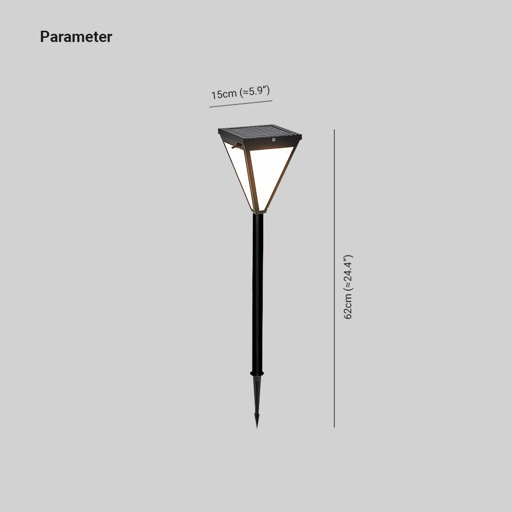 Ray Modern Metal Tapered Solar Outdoor Path Light, Black - Neutralighting