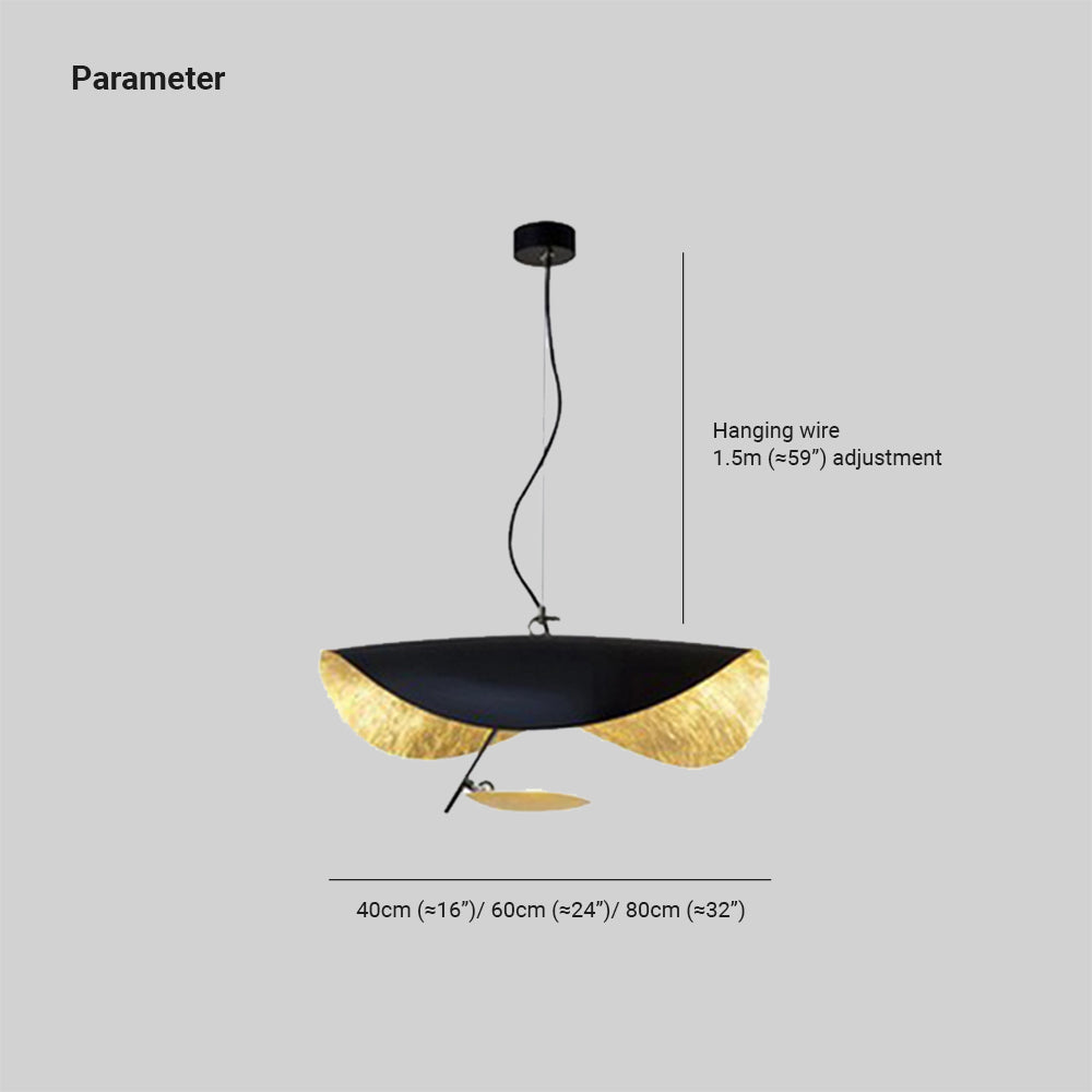 Airsha Pendant Light 3 Colour, Gold Foil Pendant Lights - Neutralighting