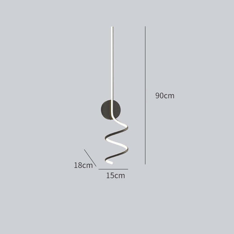 Arisha Modern LED Art Interior Wall Light Spiral, Black & White - Neutralighting