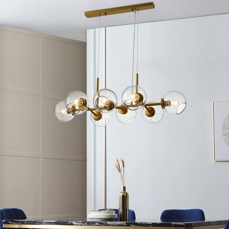 Valentina Modern Glass Globe Bubble Pendant Light Black/Gold - Neutralighting