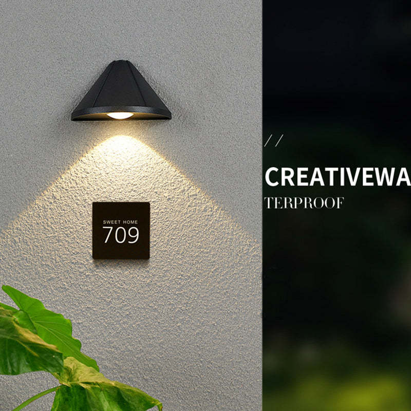 Ray Modern Cone Metal Outdoor Wall Lamp, Black - Neutralighting