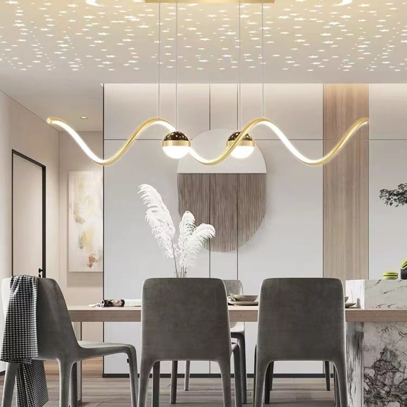 Arisha Nordic Globe Wavy Metal/Acrylic Pendant Light - Neutralighting