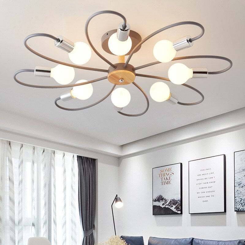 Arisha Elegant Metal/Glass Flush Mount Ceiling Light, Grey/Green - Neutralighting
