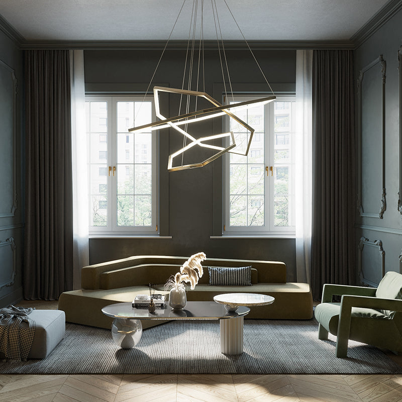 Arisha Minimalist Geomatic Metal Pendant Light, Gold, DIY - Neutralighting