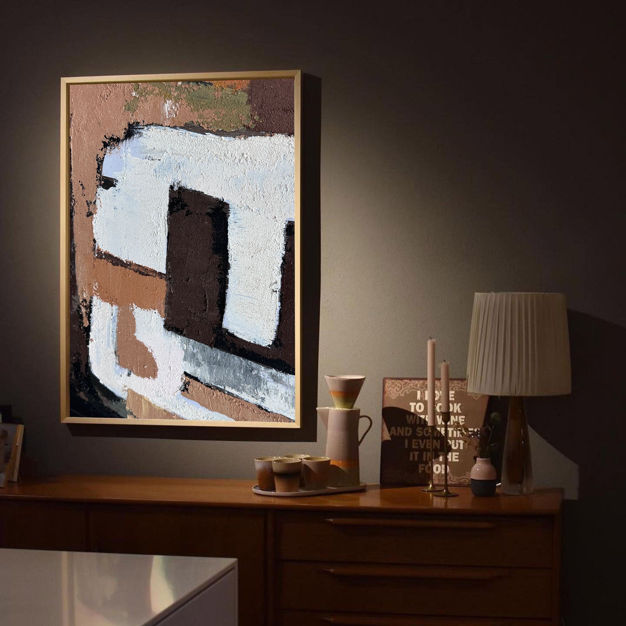 Textured Terracotta Abstract Oil Painting