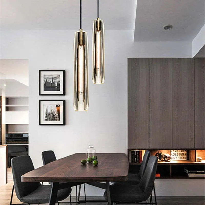 June Brass Designer Glass Pendant Lamp Smoky - Neutralighting